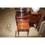 A nest of three Oriental hardwood occasional table