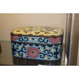 A cloisonné box and cover