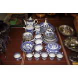 A collection of various pattern blue and white chi