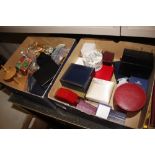 Two boxes of miscellaneous costume jewellery