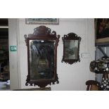 Two Chippendale style wall mirrors