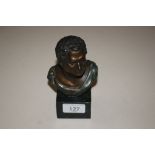 A bronzed bust