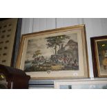 An antique coloured engraving "La Diligence Holand