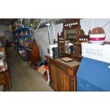 A mahogany and mirrored back chiffonier style side