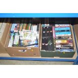 Two boxes of "X Box" games, videos etc.