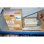 A beer making kit and a set of "Salter" Kitchen scales