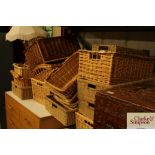 A quantity of various wicker baskets and trays