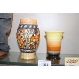 A Charlotte Rhead Crown Ducal baluster vase and a