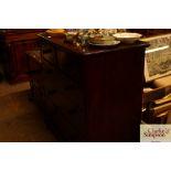 A Victorian mahogany chest of two short and three