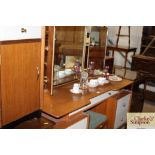 A teak G-plan dressing table with triple mirror ba