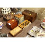 A Victorian two compartment tea cady and various o