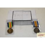 A WWI pair of medals to 71446 Private H B Symonds