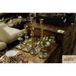 A quantity of various decorative brassware includi