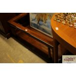 A faux walnut and inlaid coffee table frame (lacki