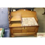 An oak telephone table