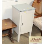 Modern grey painted bedside cupboard