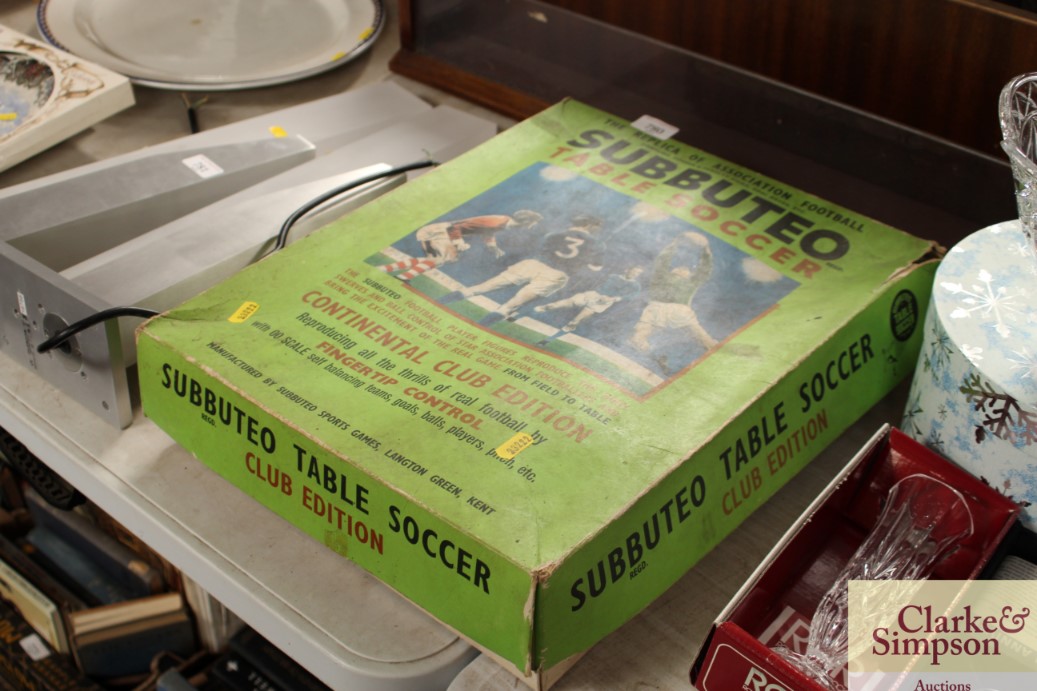 A vintage 'Subbuteo Table Soccer' game