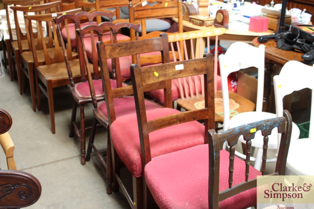 A pair of mahogany dining chairs and a pair of sla