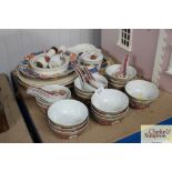 A quantity of rice bowls; meat plate etc