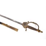 A 19th Century dress sword, by Webb & Bonella Old Bond Street, having brass guard wire work bound