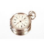 A silver cased chronograph pocket watch