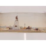 A Bryett ARIVA architect, watercolour drawing of the 51st Division Memorial, unframed; and a smaller