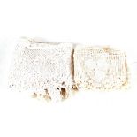 Two hand made wide crochet edgings for large table cloths