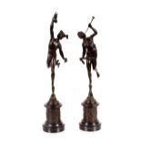 A pair of 19th Century bronze figures depicting Me