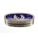A 19th Century Swiss silver toothpick box of oval