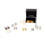 A pair of 9ct gold ear-rings; a pair of 925 silver ear-rings set with green stones; a pair of 9ct