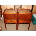 A pair of George III design mahogany bedside chest