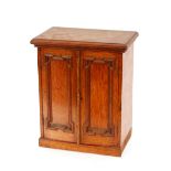 A oak and pitch pine specimen cabinet, fitted six drawers, 30cm wide x 37cm high