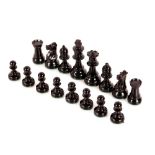 A large wooden chess set in box