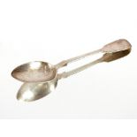 A Victorian silver "Fiddle" pattern dessert spoon, by Henry John Line, London 1864