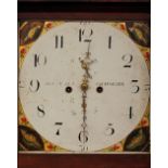 A 19th Century mahogany inlaid and boxwood strung North Country longcase clock, the painted dial