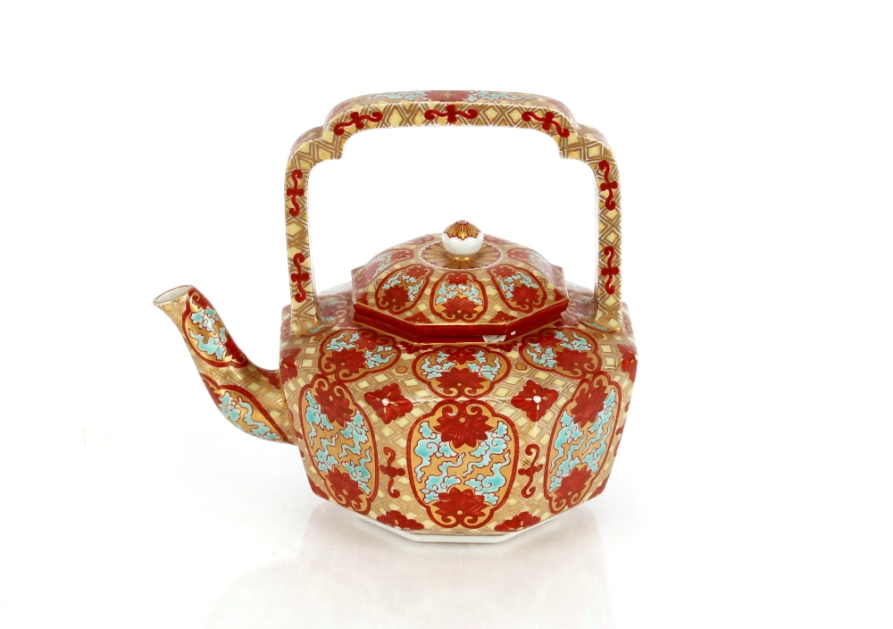 A hexagonal Imari Sake pot with spout and handle, circa 1760, ex Boston Museum U.S.A. - see