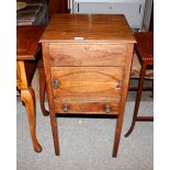 A 19th Century mahogany nightstand, fitted pull out slide above cupboard and single drawer below,