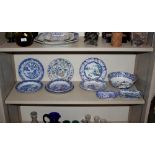 A collection of Davenport, Copeland and other stone china Oriental patterned dishes and plates; a