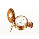 A gold plated Waltham half hunter pocket watch; and a gold plated Elgin pocket watch retailed by