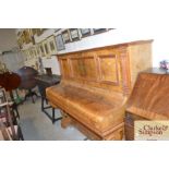 A late Victorian burr walnut piano by Schreiber