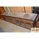 An oak and glazed cabinet (possible sideboard uppe