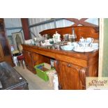 A Victorian mahogany pedestal sideboard