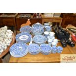 A large quantity of Chinese bowls; tureen and cove