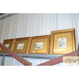 Four gilt framed and glazed prints depicting beach