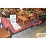 An Edwardian part salon suite including chaise lou