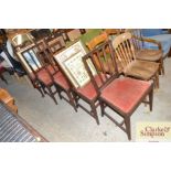 A set of four 19th Century mahogany rail back dini