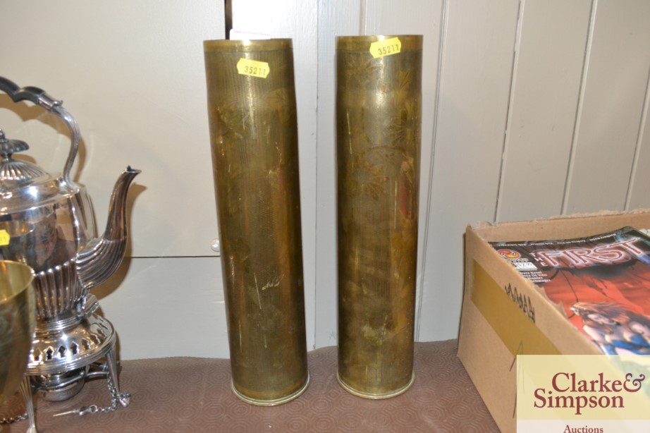 A pair of WW1 Trench Art vases