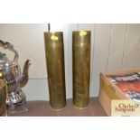A pair of WW1 Trench Art vases
