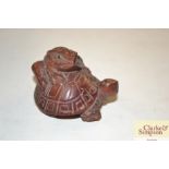 A Japanese wooden turtle Netsuke