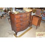 A 19th Century mahogany bow fronted chest of drawe